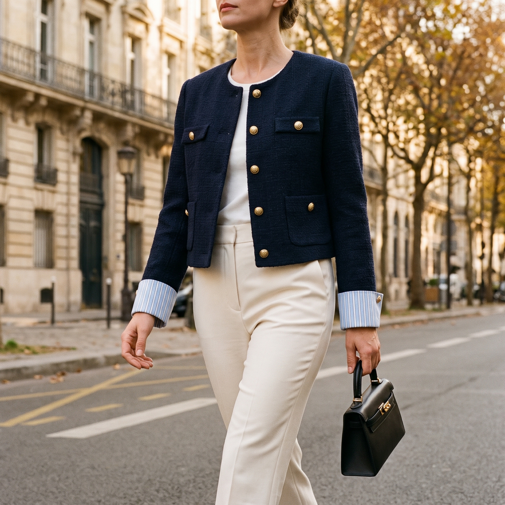 Celeste Tweed Cropped Blazer