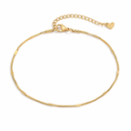 Elin snake chain anklet in gold on white