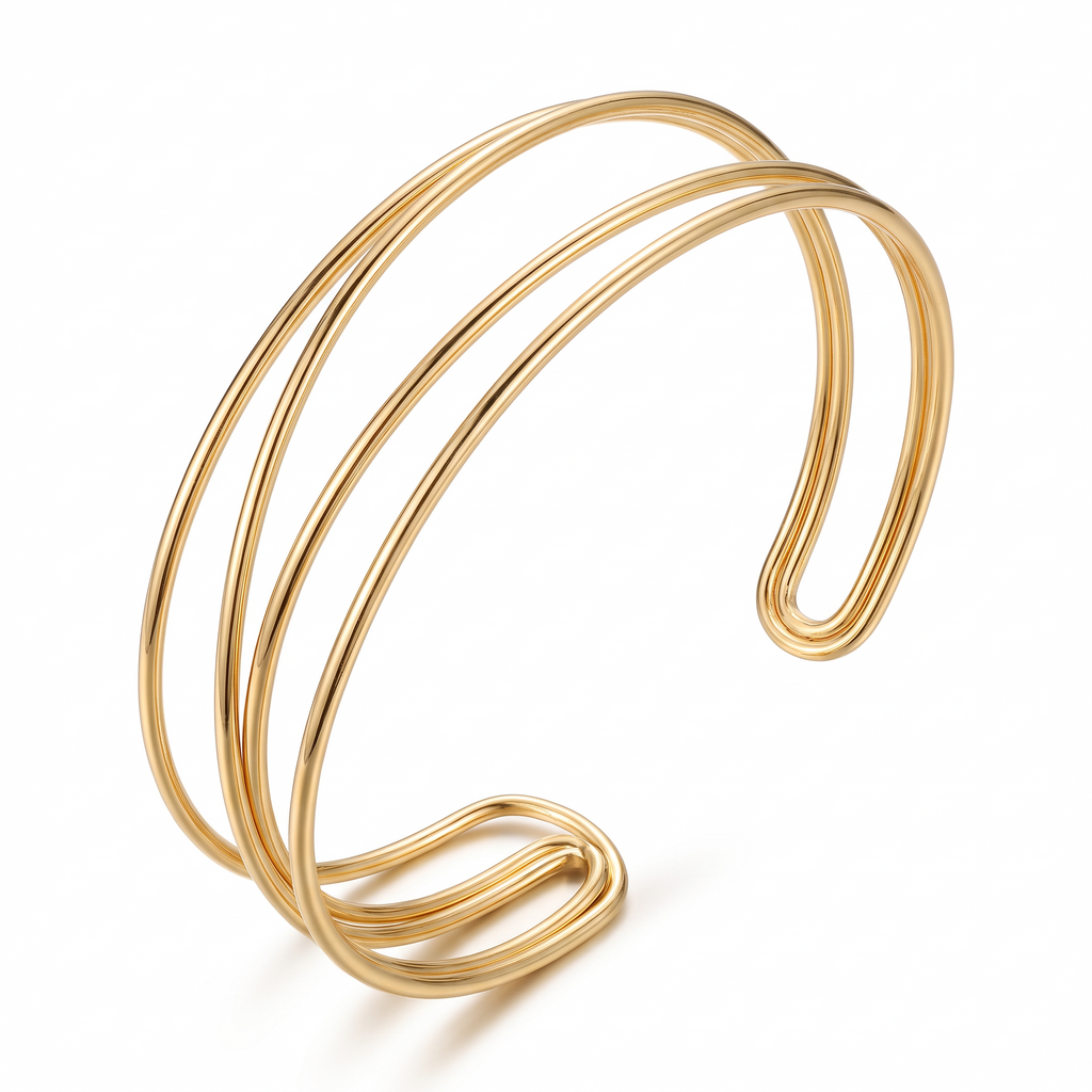 Ilona crossover arm cuff in gold on white