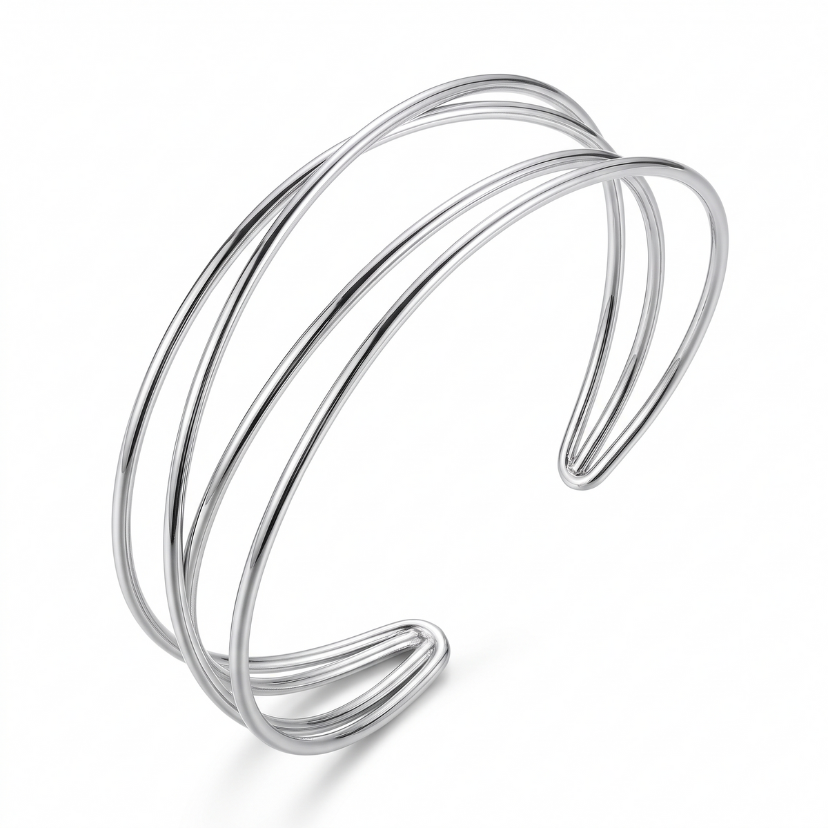 Ilona crossover arm cuff in silver on white