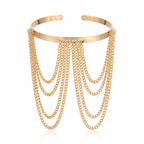 Livia draped chain arm cuff in gold on white