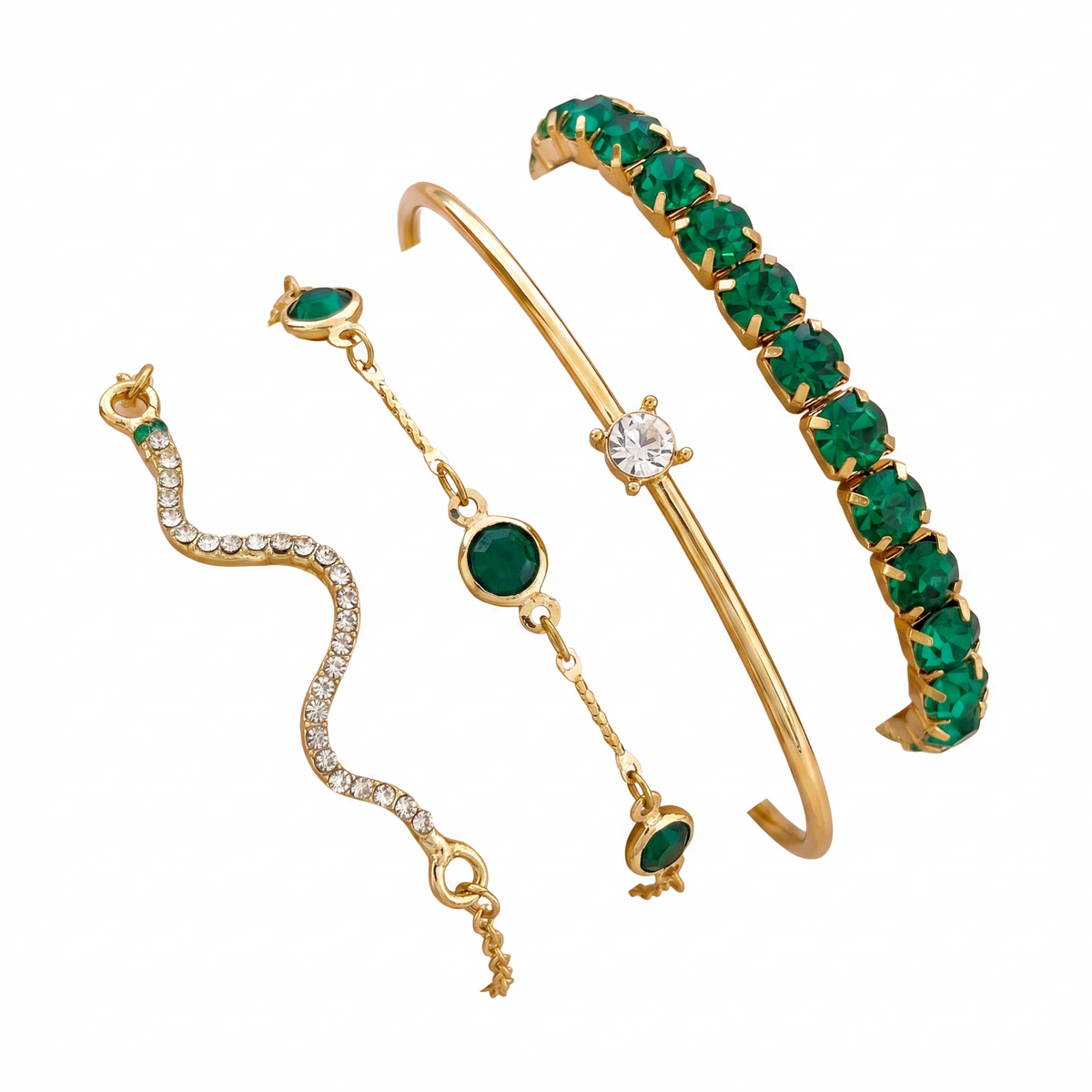 Verena bracelet and bangle set on white