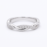Selene twisted pave band ring on white