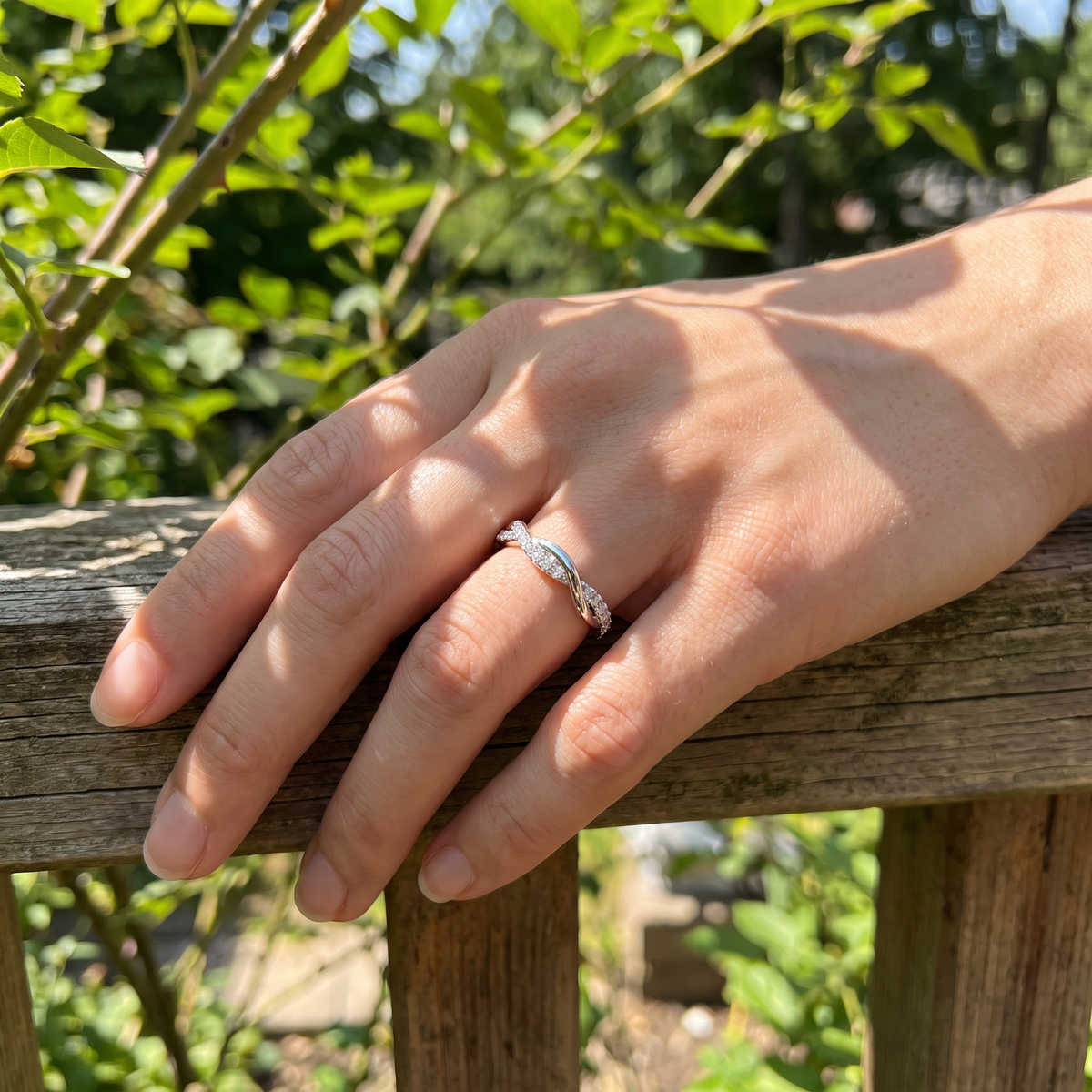 Selene ring in dappled garden light