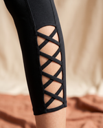 Close up of the lattice cut out detail at the calf