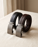 Halden ratchet belts in black and brown