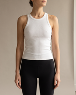 Cove ribbed racerback tank front view