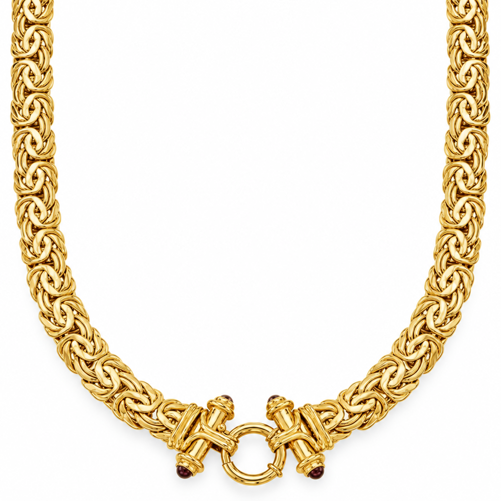 Castor Byzantine chain necklace in gold on a white background