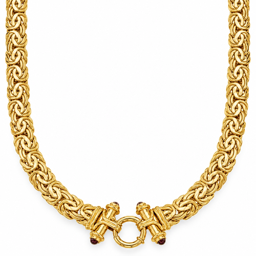 Castor Byzantine chain necklace in gold on a white background