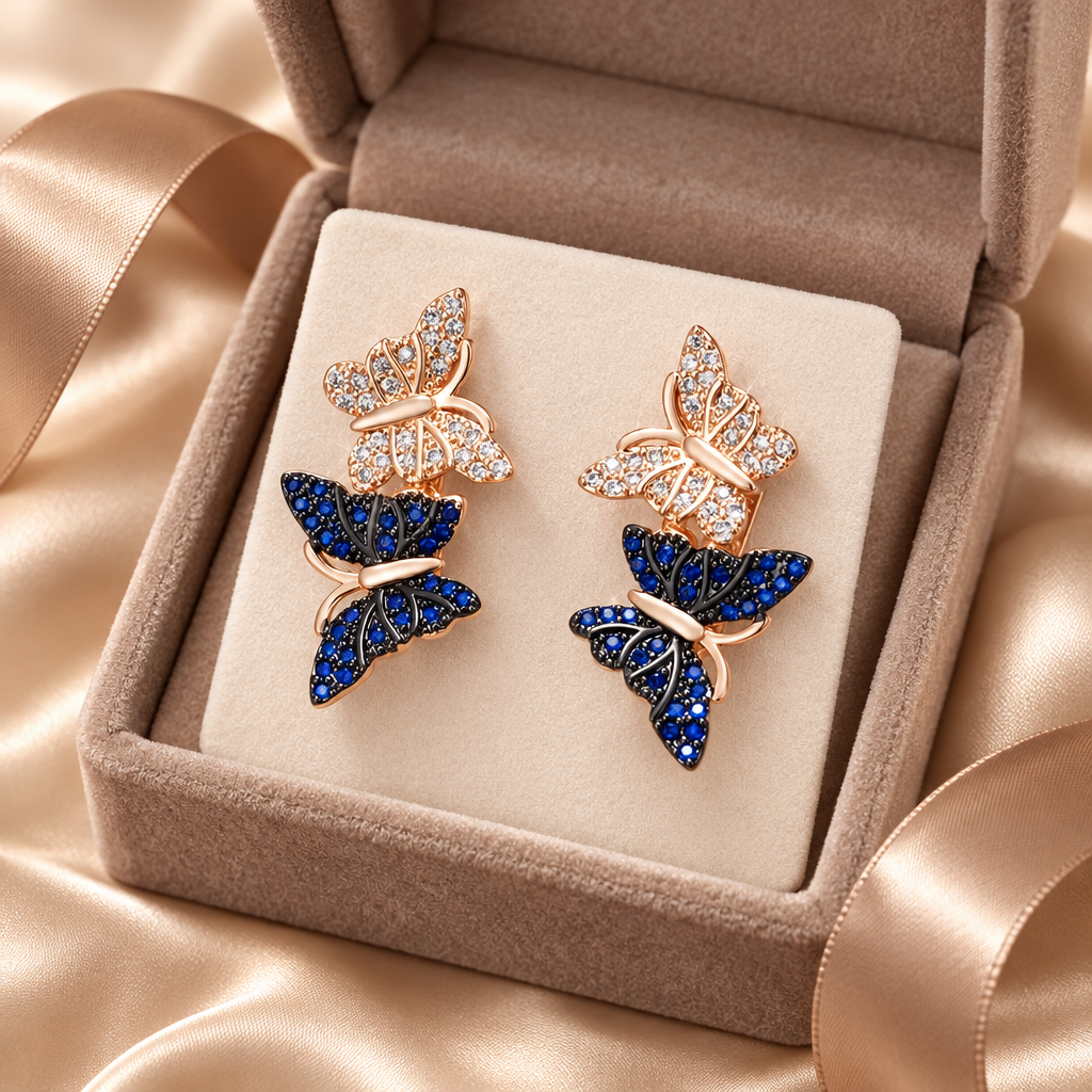 Azura butterfly earrings in a gift box
