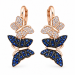 Azura butterfly earrings on a white background