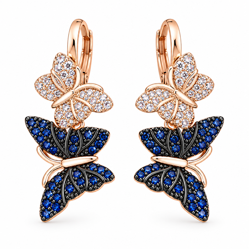 Azura butterfly earrings on a white background