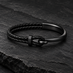 Rowan bracelet with black hook clasp on slate