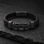 Atlas bracelet in black on slate