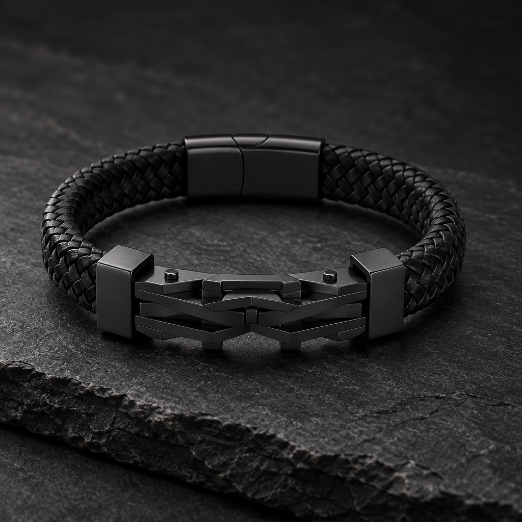 Atlas bracelet in black on slate