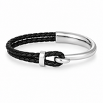 Rowan braided bracelet with silver hook clasp on white