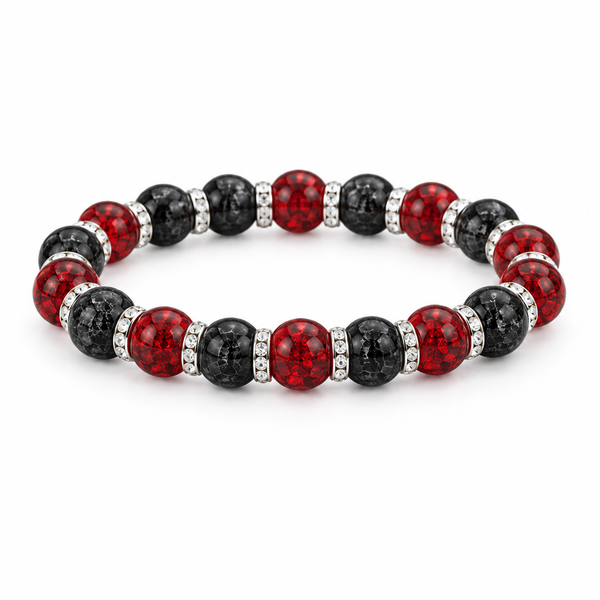 Ember Crackle Glass Bead Bracelet