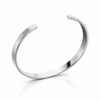 Vance open cuff bangle in white gold tone on white
