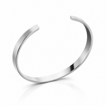 Vance open cuff bangle in white gold tone on white