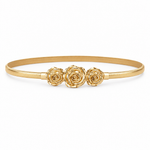 Rosalie gold rose buckle waist belt on white