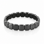 Flint hematite segment bracelet on white