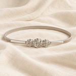 Rosalie belt in silver on linen