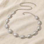 Sierra waist chain in silver on linen