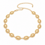 Sierra gold medallion waist chain on white