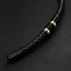 Close up of the braid, accent bands and clasp