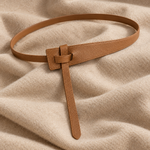 Margot knot belt in camel on wool