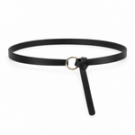 Ines black ring knot belt on white