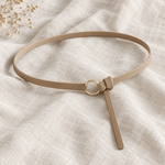 Ines ring knot belt in khaki on linen