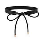 Juliet black bow tie belt on white