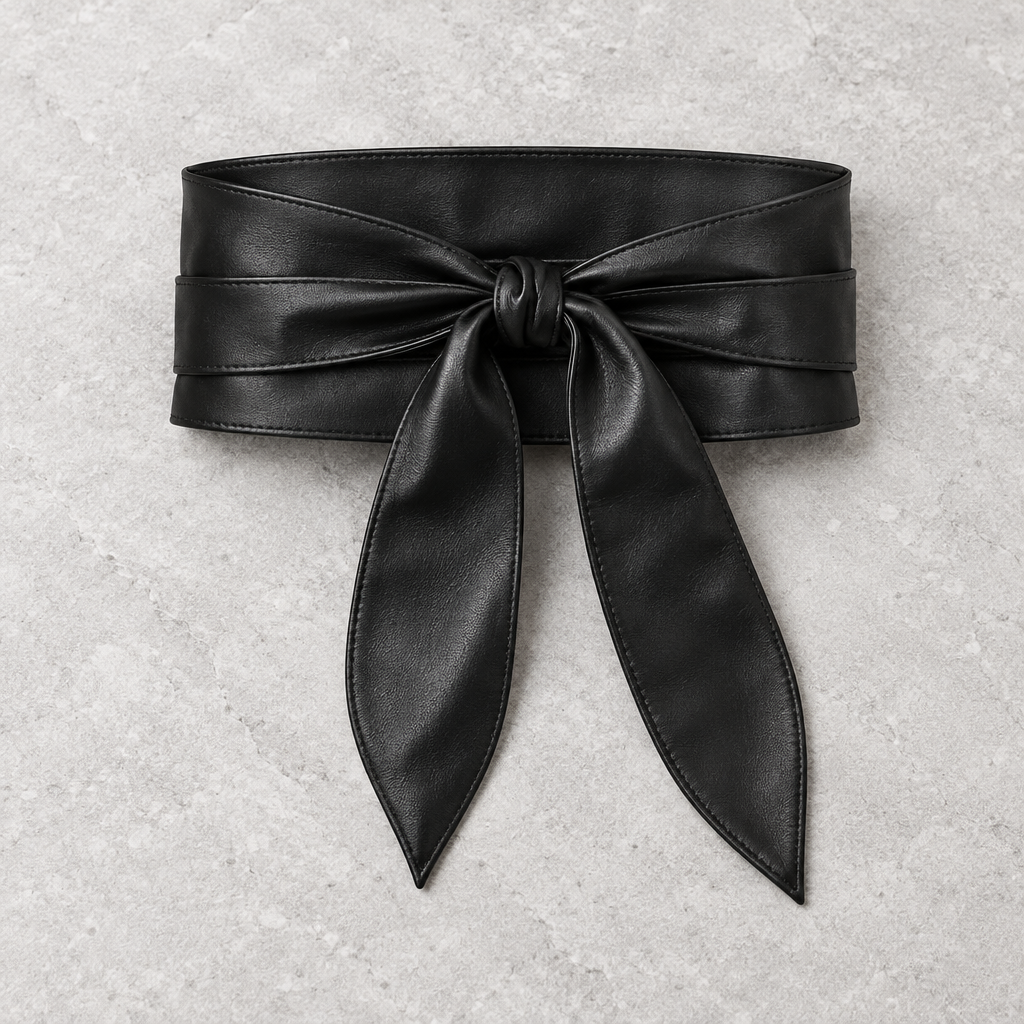 Odette obi belt in black on stone